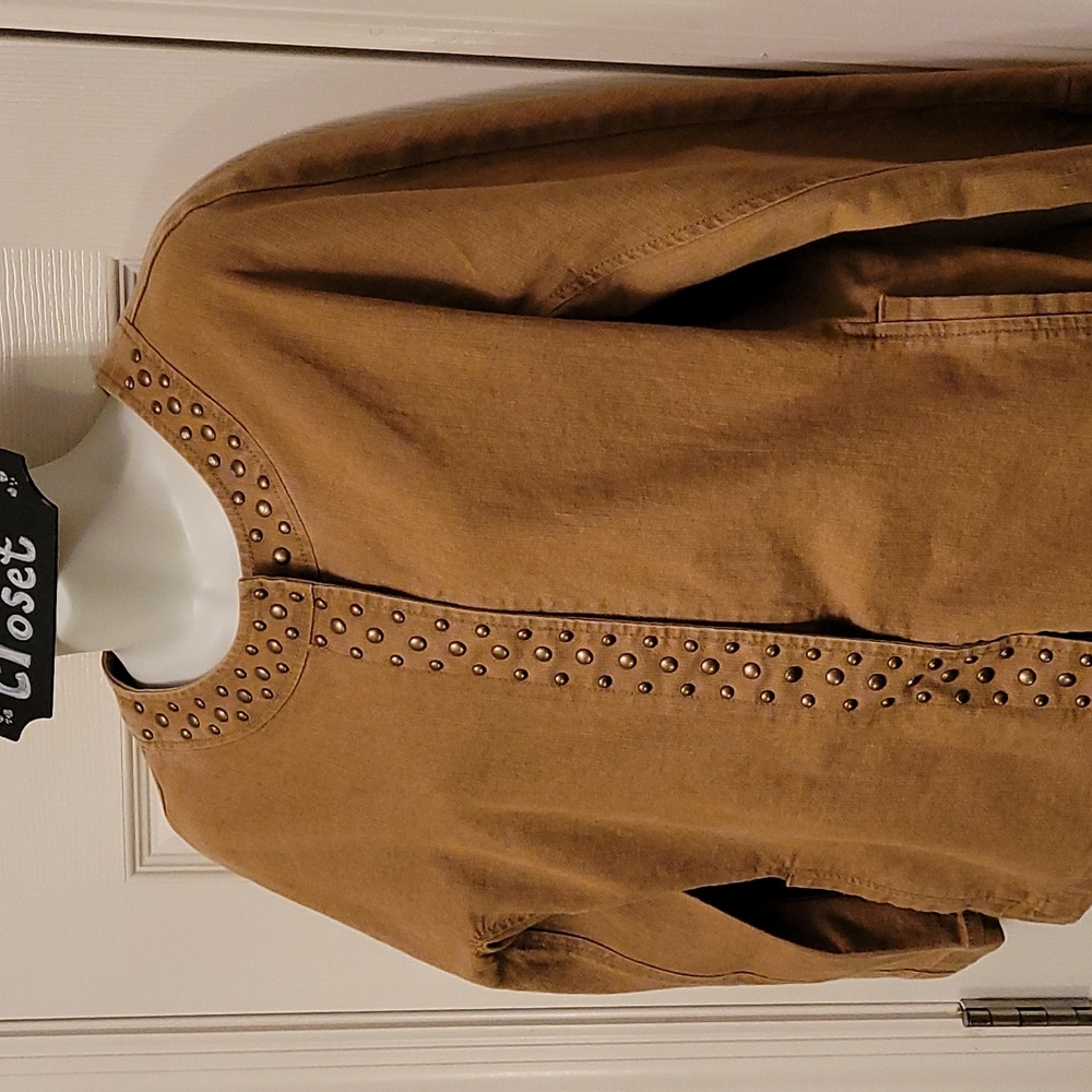 Ruby Rd Brown Denim Jacket 12 Beaded - Picture 2 of 7